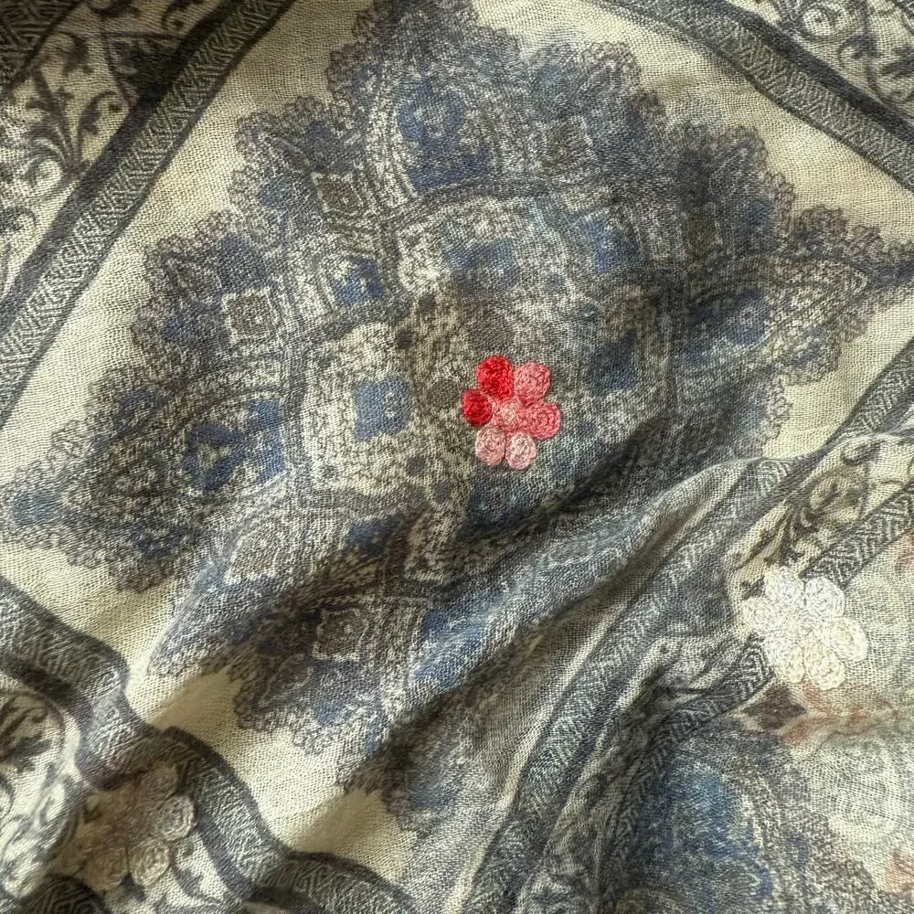 Origami boho open cardigan kimono lace embroidered coastal grandma western OS - Picture 11 of 14